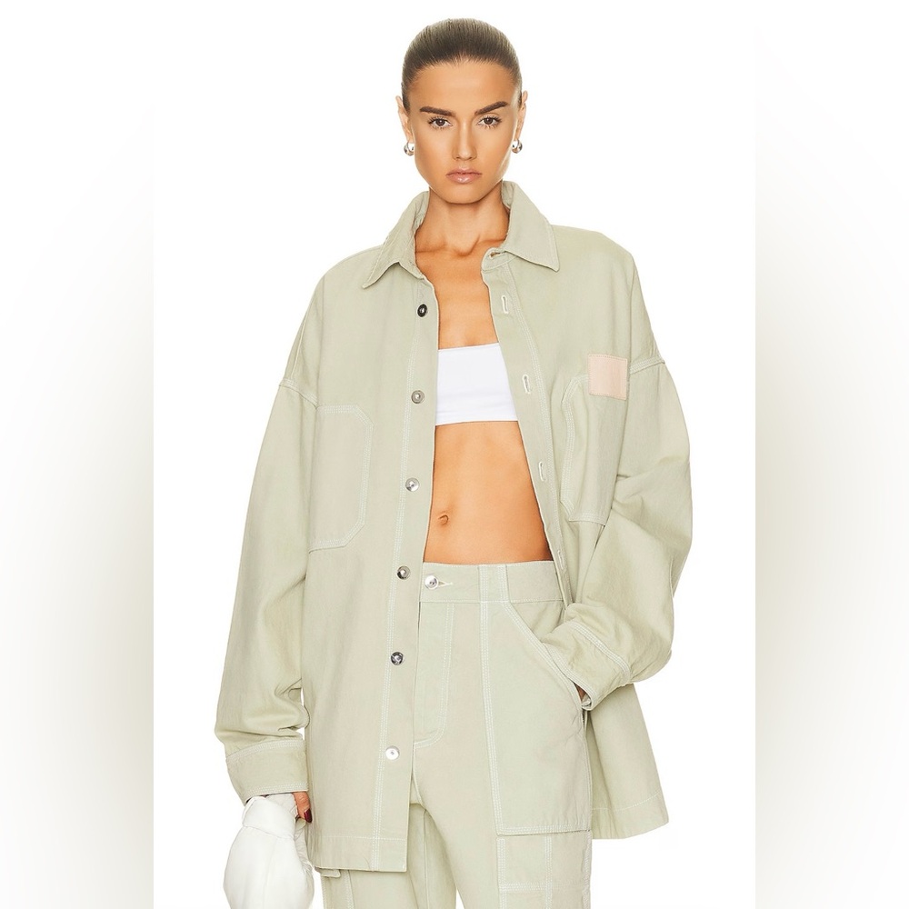 NWOT HELSA Denim Overshirt in Sage